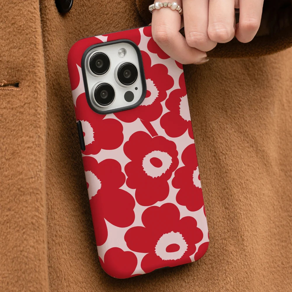 red and pink floral Phone Case Phone Case Film shell For iPhone 16 15 14 13 12 11 Pro Max Plus