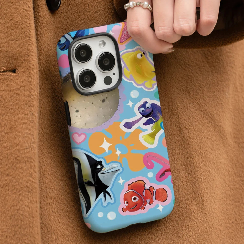 F-Finding N-Nemo Rainbow Sticker Phone Case Phone Case Film shell For iPhone 16 15 14 13 12 11 Pro Max Plus