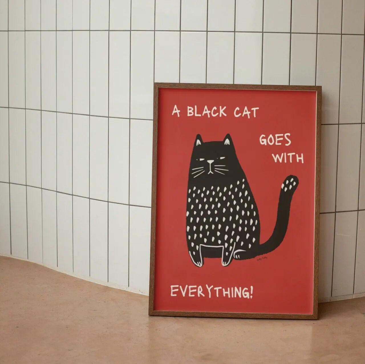 Modern Pop Black Cat Wall Art Print Funny Animal Poster Cute Kitten Illustration With Quotes Canvas Painting Gift Home Decor