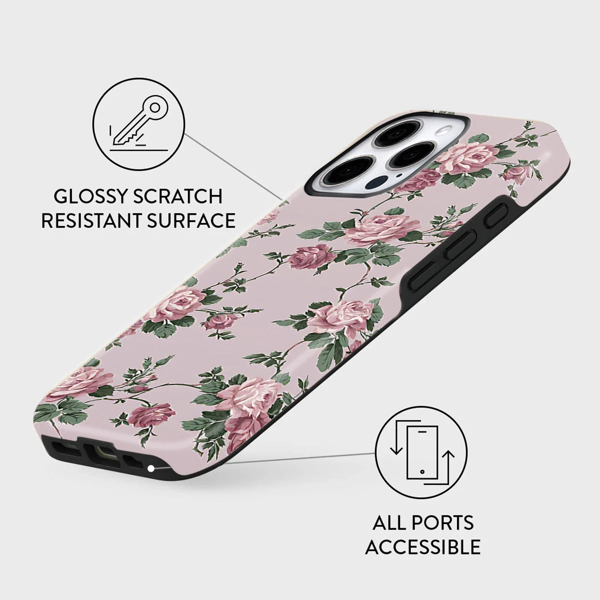 Retro Rose Flowers Funda Case For iPhone 16ProMax 15 14Plus 13 12 11 Acrylic TPU Dual Layer Two in One Magnetic Phone Cover