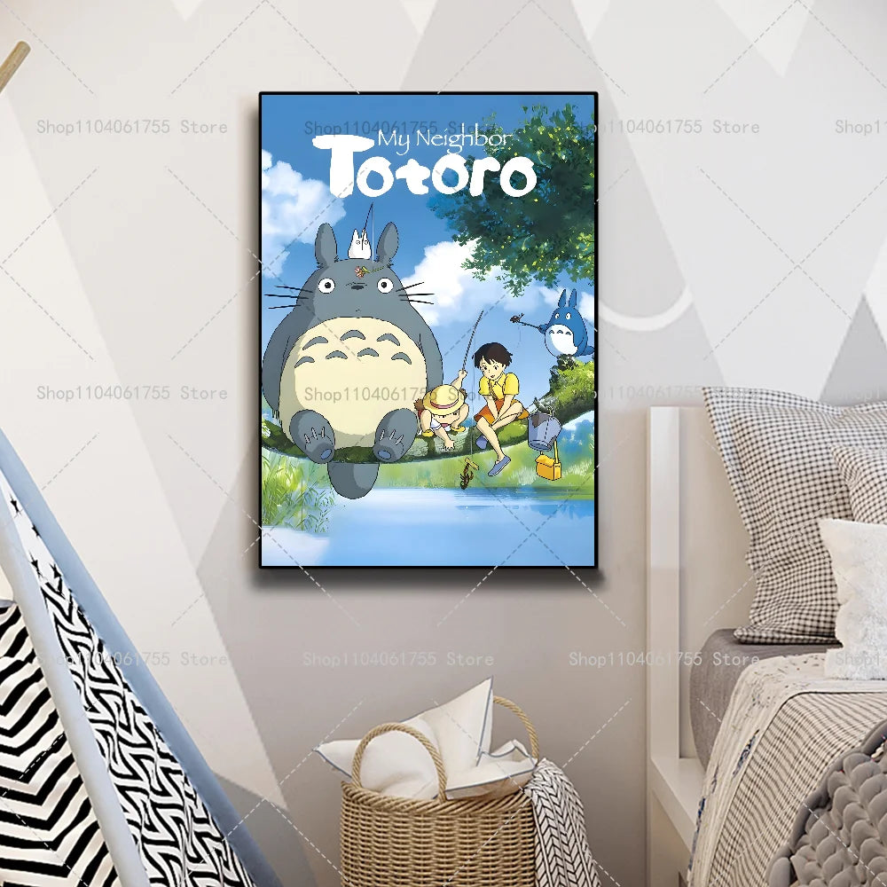 1PC Anime M-My N-Neighbor T-Totor Poster Self-adhesive Art Waterproof Paper Sticker Coffee House Bar Room Wall Decor