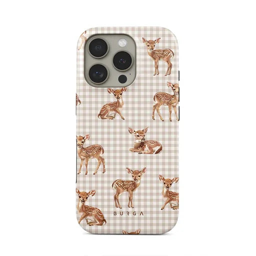 Cute Little Deer BURGA Phone Case for iPhone 16 15 14 13 12 11 X XS XR XSMAX 7 8 Pro Max Plus Luxury Double-layer Back Cover