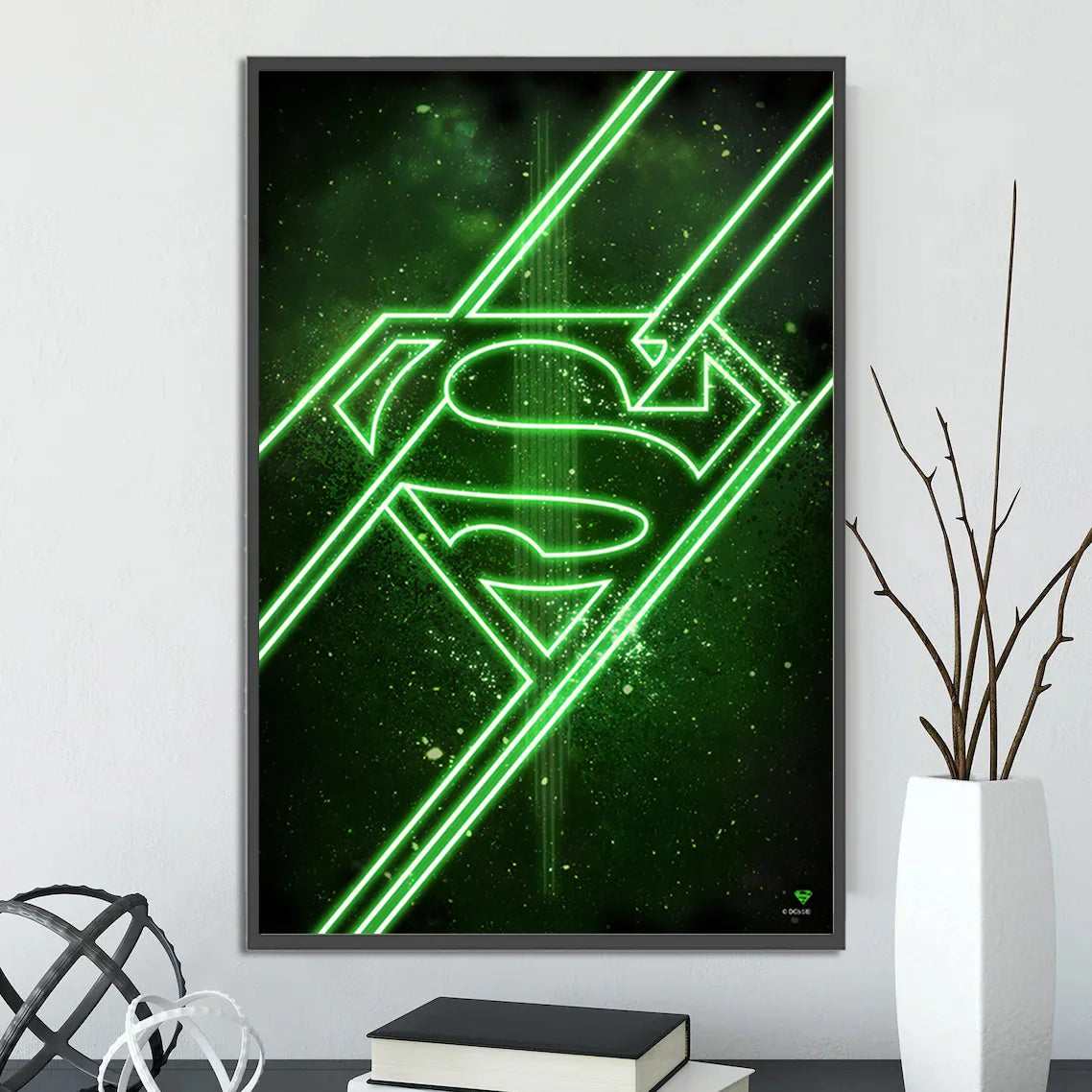 DC Superman Logo Self-adhesive Poster Movie Wallpaper Figures Home Decoration Painting Wall Art Batman Room Decor Kids Gift