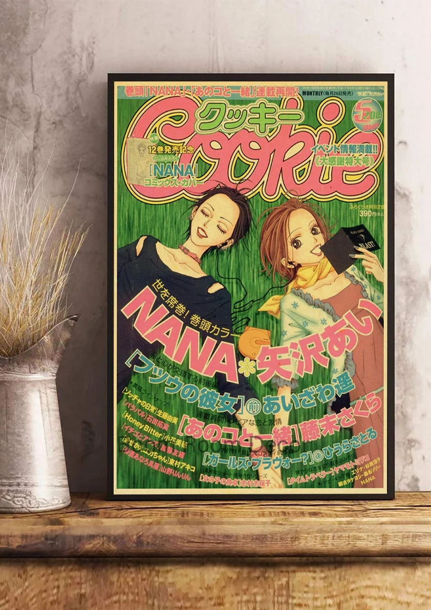Hot Anime Posters NANA Retro Kraft Paper Sticker Poste 2021 Arrivals Bar Cafe Decor Nostalgia Gift Funny Prints Wall Paintings