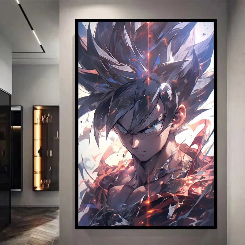 Dragon Ball Decorative Painting Sun Wukong Super Saiyan Japanese Anime Hanging Picture Living Room Bedside Mural