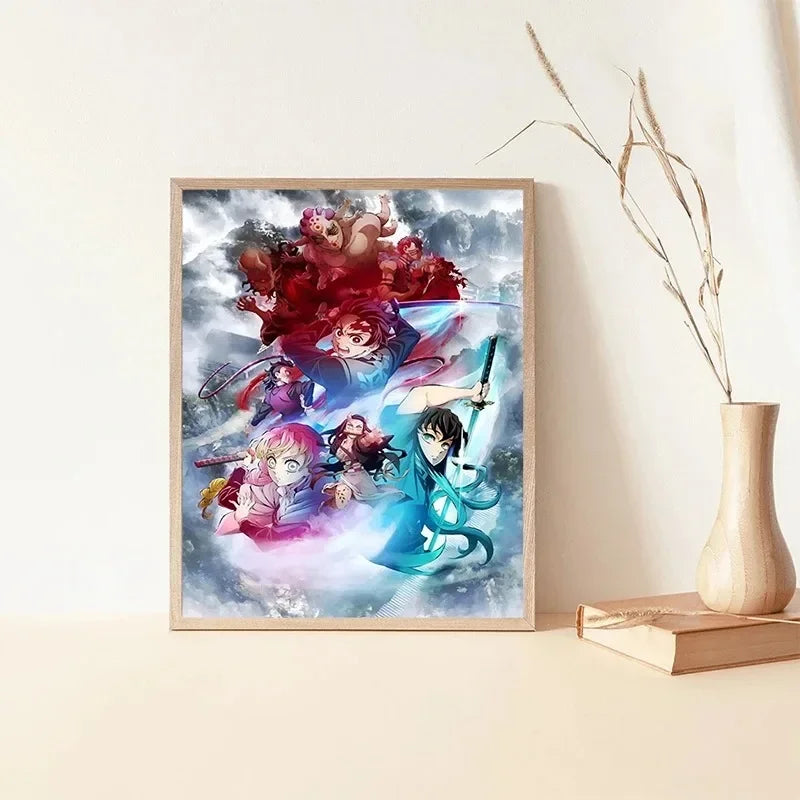 Classic Pop Anime Demon Slayer Kyojuro Rengoku Art Poster Canvas Painting Wall Prints Picture for Living Room Modern Home Decor