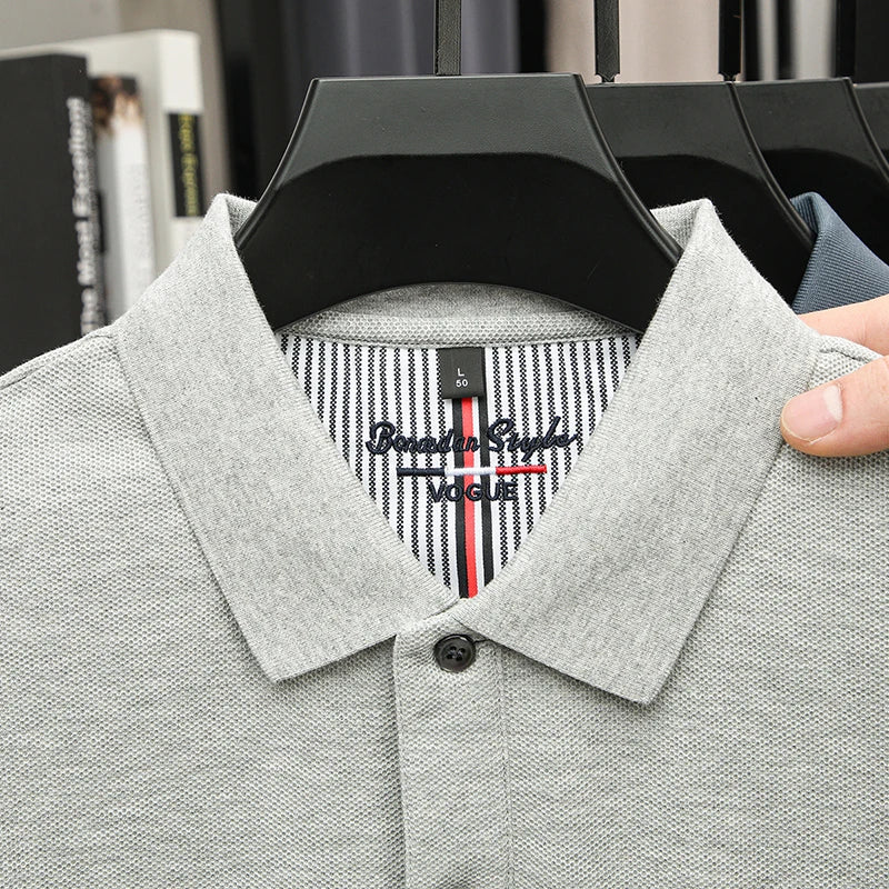 %Cotton letter jacquard lapel short sleeved T-shirt men's high-end brand Little Bee embroidery fashion trend summer polo shirt