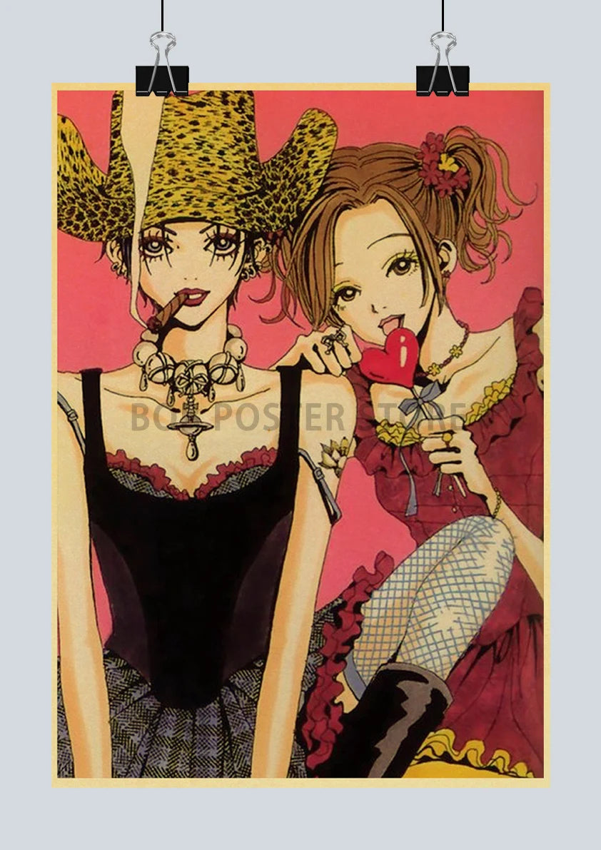 Japan Anime NANA Posters Retro Kraft Paper Sticker Poster 2021 Arrivals Bar Cafe Decor Nostalgia Gift Funny Prints Wall Painting