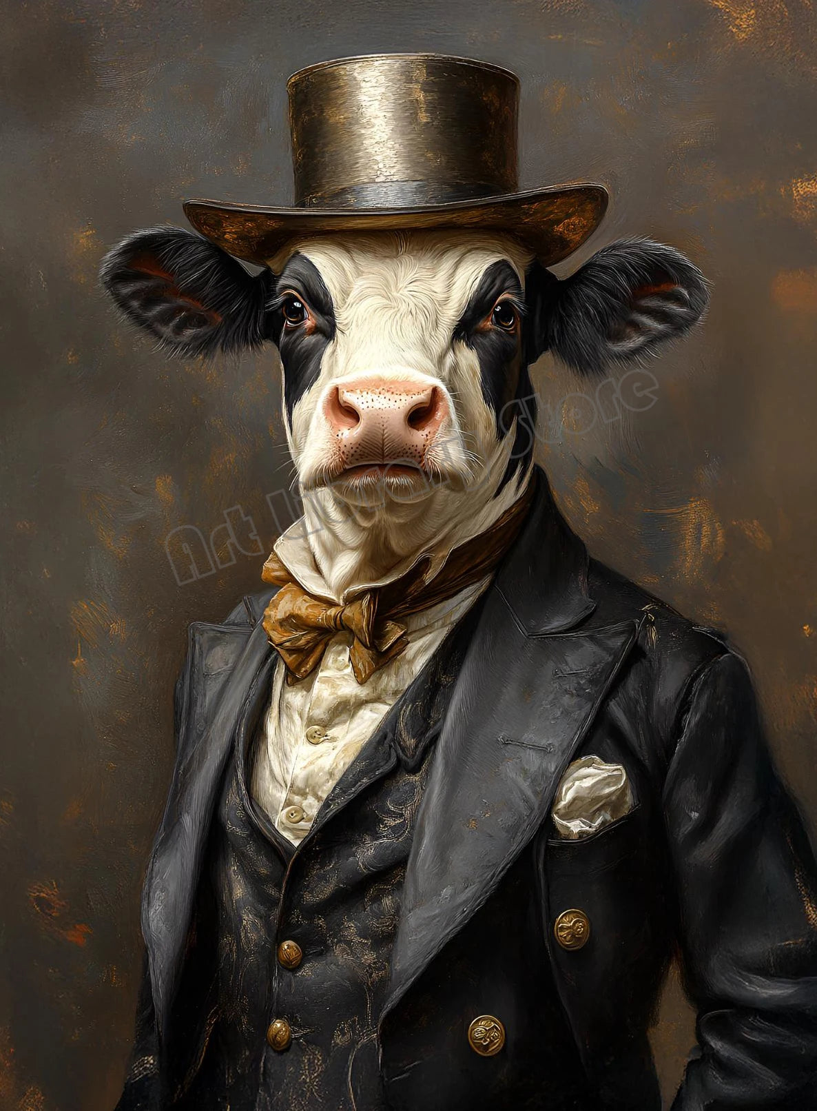 Retro Gentleman Rabbit Crocodile Portrait Renaissance Animals Human Body Poster Canvas Painting Wall Art Pictures Home Decor