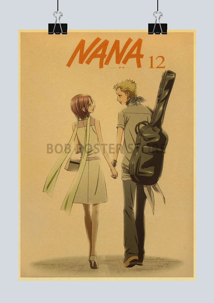 Japan Anime NANA Posters Retro Kraft Paper Sticker Poster 2021 Arrivals Bar Cafe Decor Nostalgia Gift Funny Prints Wall Painting