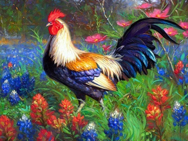 Meian Animal Chicken DIY Cross Stitch 11CT Embroidery Kits Needlework Craft Set Printed Canvas Cotton Thread Home Decoration For