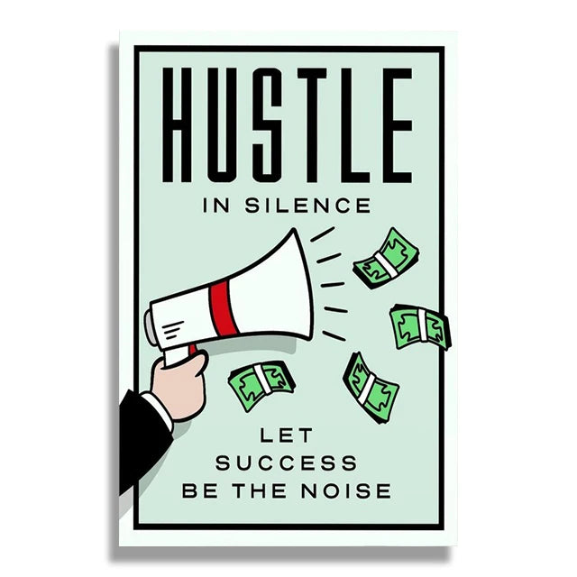 Monopoly Millionaire Money Canvas Decorative Painting Motivational Quote Art Poster Cartoon Figure Mural Home Wall Decor Picture