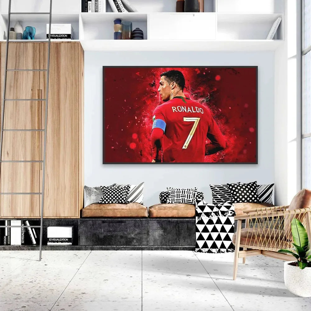 Portugal Super Football Star C-CR7 Poster Prints Motivational Quotes Canvas Painting Soccer Fans Room Decor No Frame