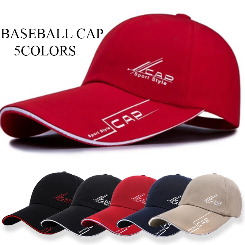 2024 Sports Baseball Cap Summer Long Visor Brim Shade Sun Hats Mens Snapback Hats Peaked Cap Outdoor Baseball Cap Bone Gorras