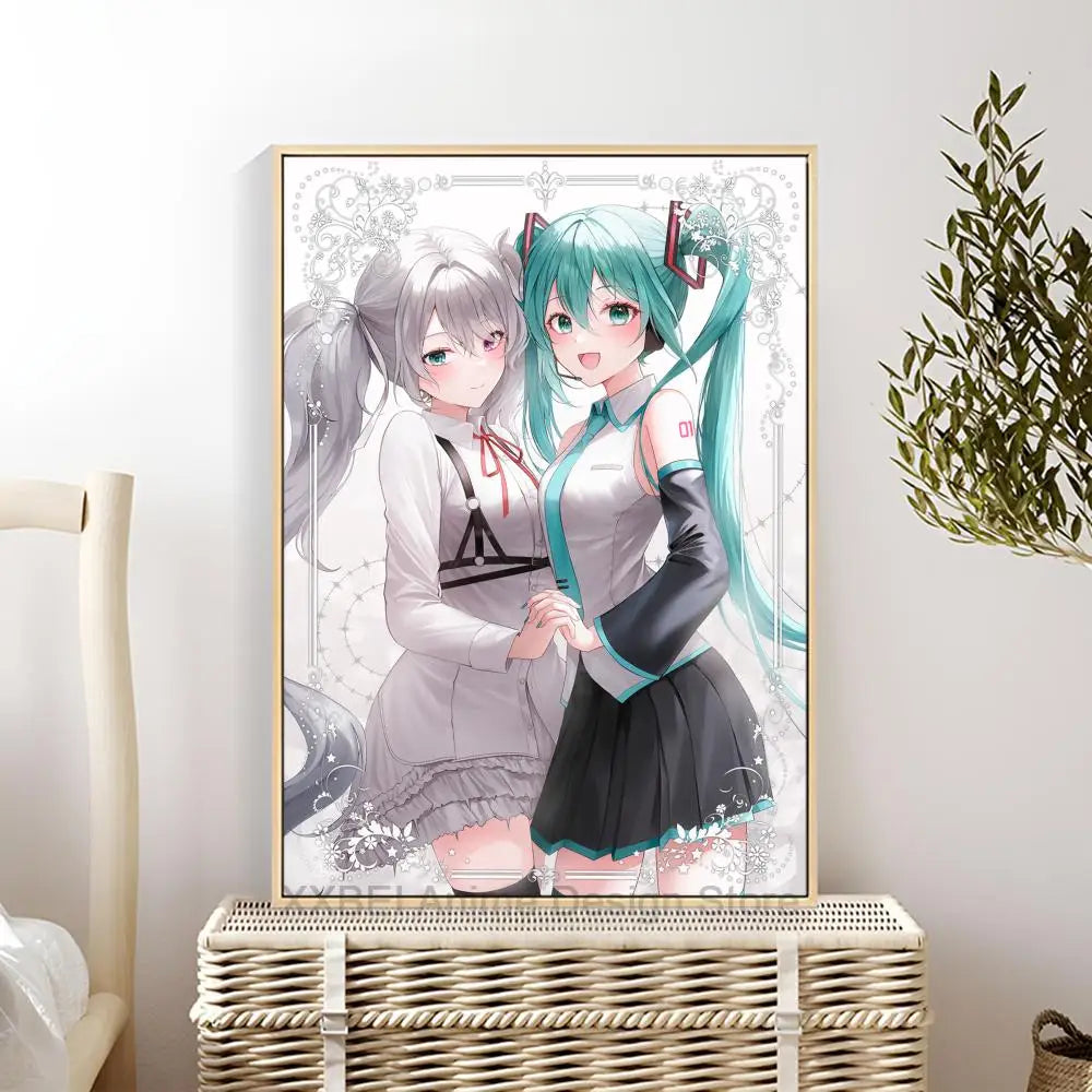 Virtual Idol H-Hatsunes M-MikU Poster Modern Art Mural Indoor Wall Sticker Bedroom Bedside Display Decorative Painting