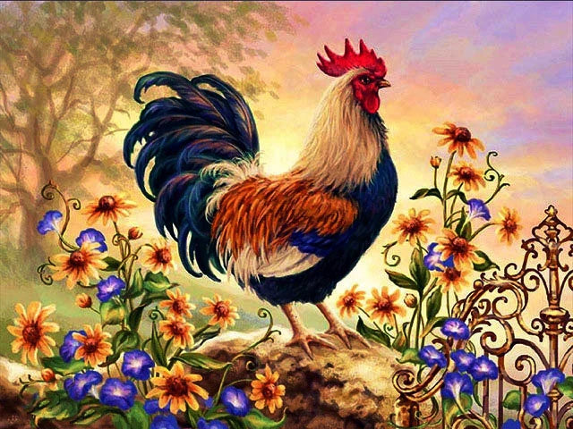 Meian Animal Chicken DIY Cross Stitch 11CT Embroidery Kits Needlework Craft Set Printed Canvas Cotton Thread Home Decoration For