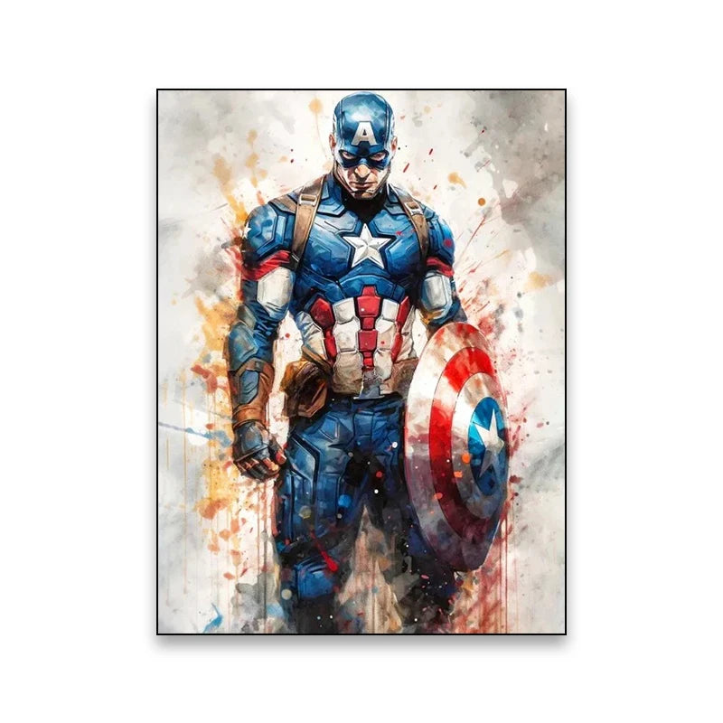 Marvel Movie Art Poster Spider Man Iron Man Deadpool Canvas Painting Classic Anime Character Mural Home Wall Decoration Gift