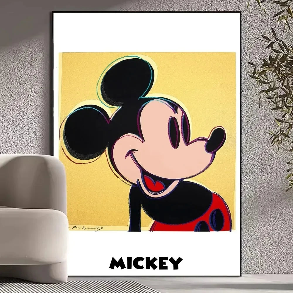 MINISO Canvas Painting Prints Wall Pictures Disney Mickey Mouse Anime Poster Living Room Decoration
