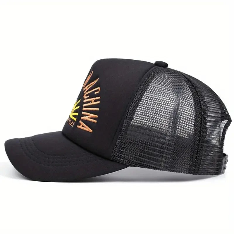 New Outdoor Unisex Embroidered Letters Baseball Hats Color Block Sunshade Mesh Breathable Trucker Caps Versatile Fashion Sun Hat