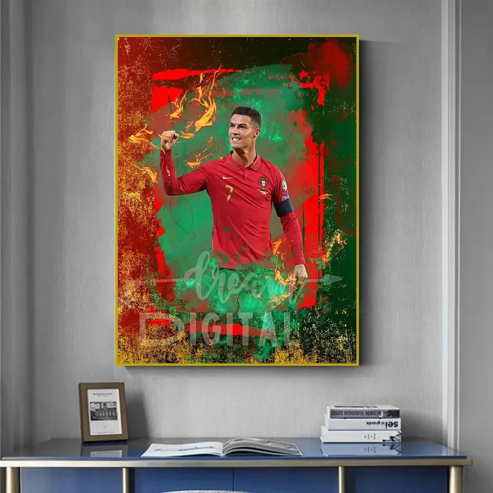 Portugal Super Football Star C-CR7 Poster Prints Motivational Quotes Canvas Painting Soccer Fans Room Decor No Frame