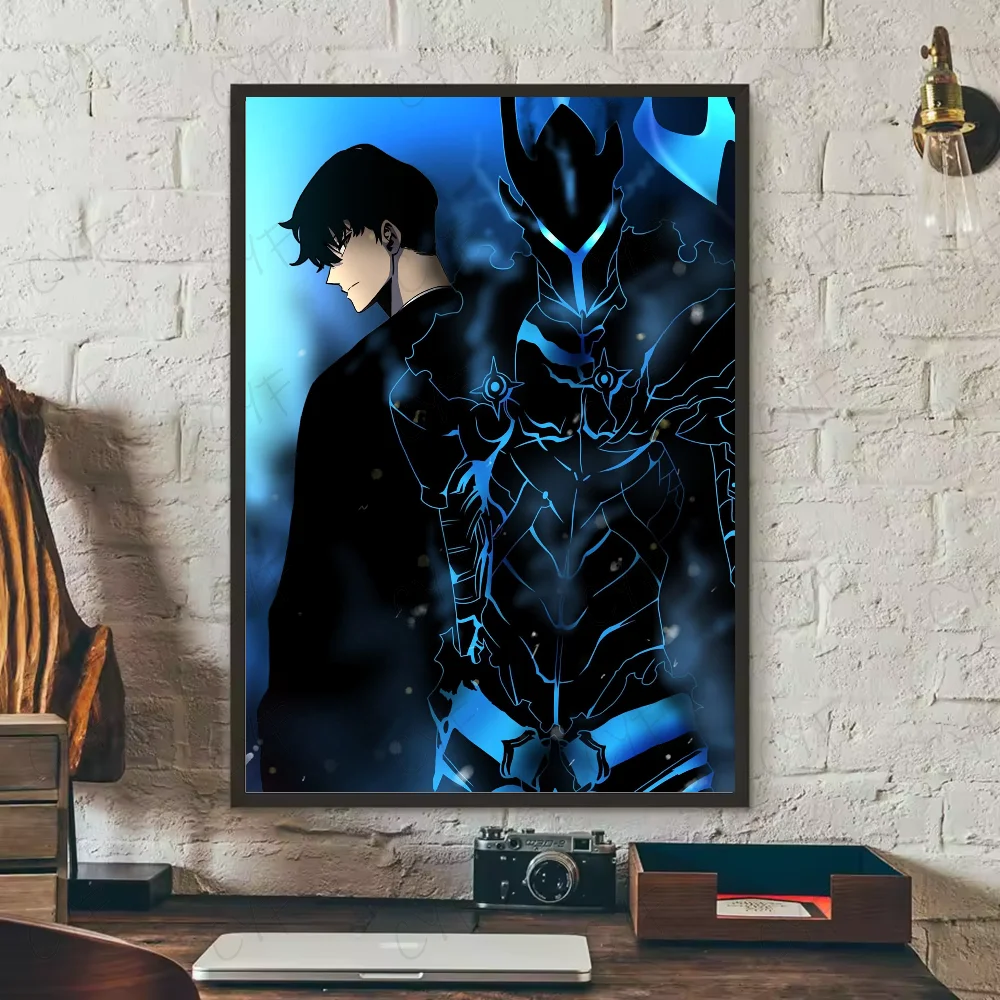 S-Solo Leveling Anime Poster HD art sticky wall waterproof home living room bedroom bar aesthetic decoration