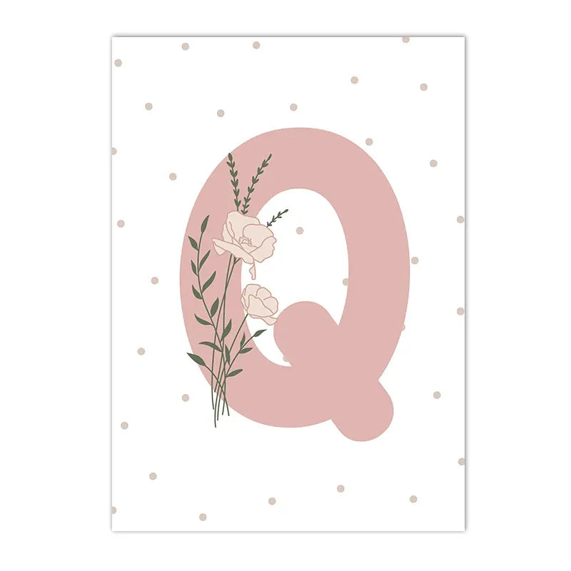 Pink Heart Nursery Poster Sun Daisy Butterfly Rainbow Wall Art Canvas Painting Personalized Name Print Pictures Girl Room Decor