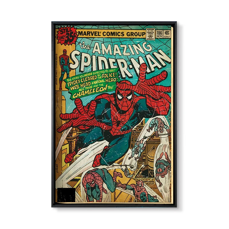 Marvel Super Hero Decorative Painting Anime Spider Man Art Poster Retro American Film Mural Home Childrens Room Wall Decor Print