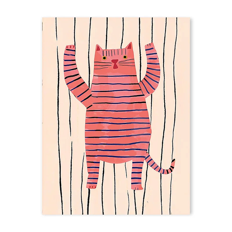 Cute Cartoon Colorful Animal Poster Children's Room Field Nursery Kindergarten Decoration Canvas Home Wall Art