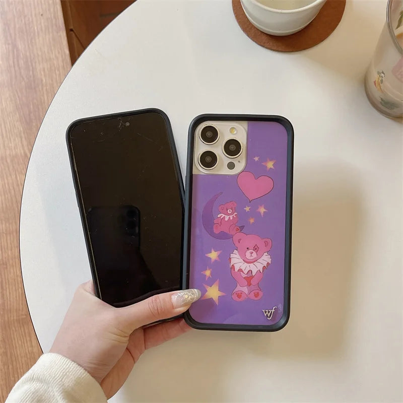 Wildflower 3D Super Star Mushroom Phone Case for iPhone 16 15 14 13 12 Pro Max Plus WF Bear-y Cute Leopard Safari Babies Cover