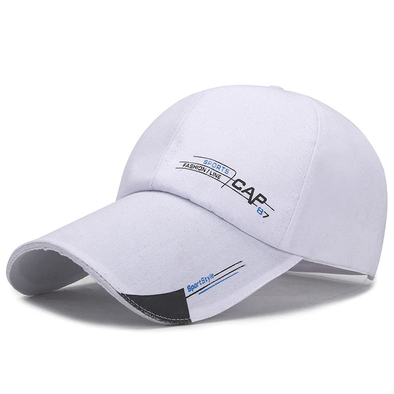 2024 Sports Baseball Cap Summer Long Visor Brim Shade Sun Hats Mens Snapback Hats Peaked Cap Outdoor Baseball Cap Bone Gorras