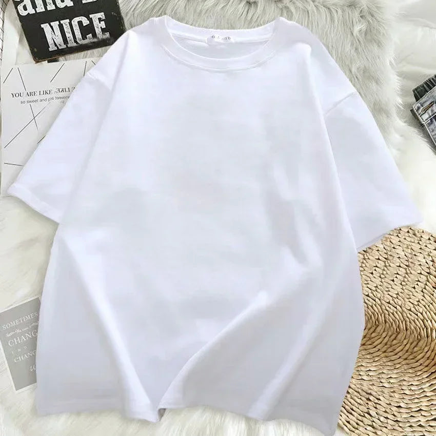 Women Tshirt Letter Embroidery Short Female T-shirt Oversized Casual Retro Large Kawaii Printed Y2k Top T Shirts