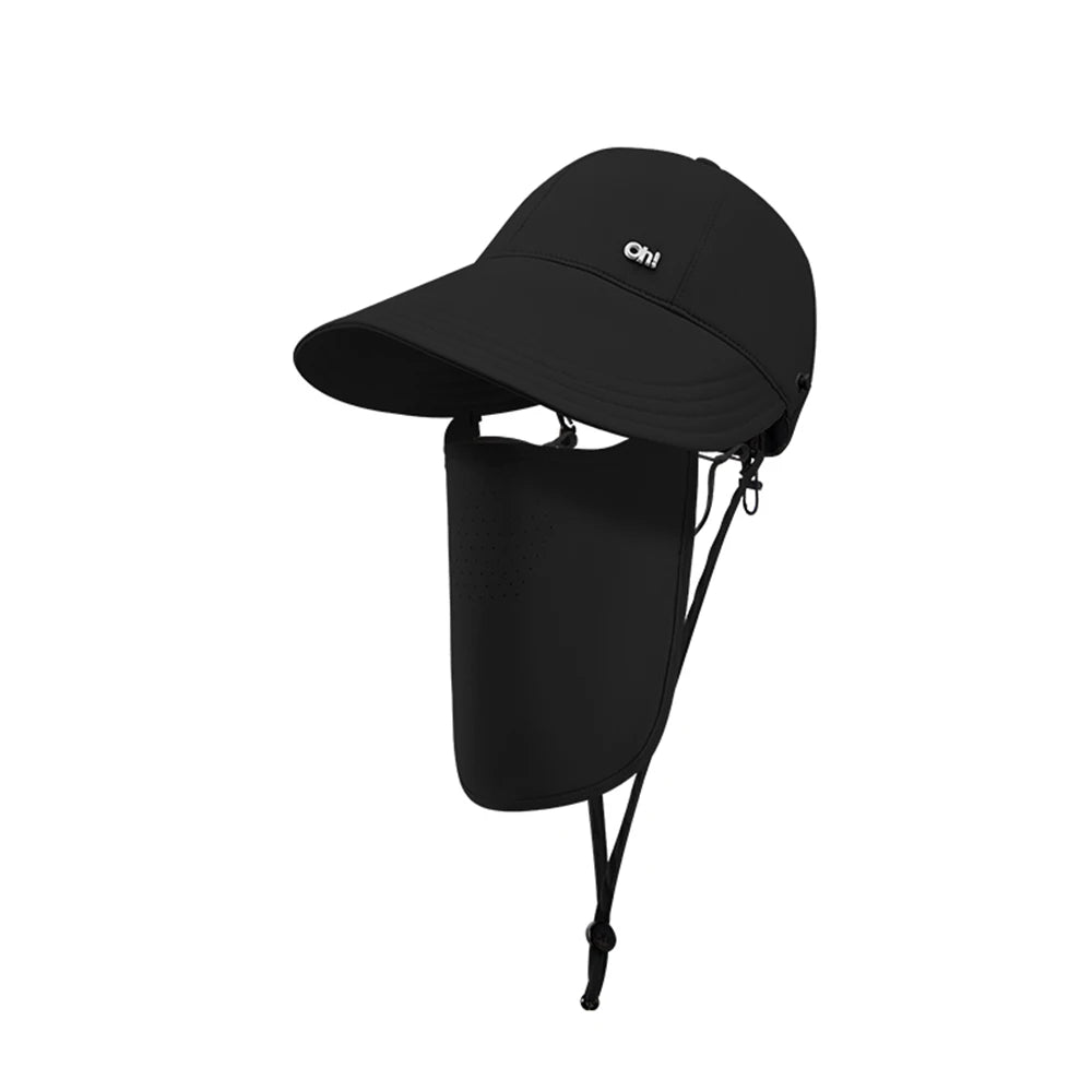 OhSunny Women Baseball Cap 2024 New Fashion Spring Summer Adjustable Sun Visor Anti-UV UPF1000+ Hats with Face Protective Scarf