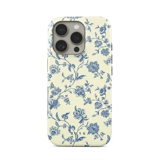 Vintage Flowers BURGA Phone Case for iPhone 16 15 14 13 12 11 X XS XR XSMAX 7 8 Pro Max Plus Luxury Double-layer Back Cover