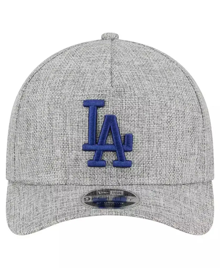 New Era | Men's Gray Los Angeles Dodgers Cotton Weave M-Crown A-Frame 9FORTY Adjustable Hat