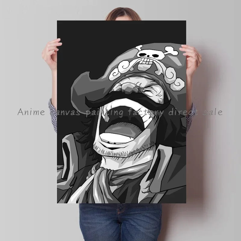 Japan Bandai Retro Anime Surrounding One Piece Luffy Art Canvas Painting Posters Print Mural Home Wall Aesthetic Room Decor