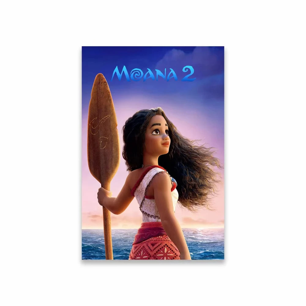Moana 2 Poster Disney New Movie Posters Motivational Cartoon Prints Moana 2 Art Canvas Painting Kids Living Room Home Decor
