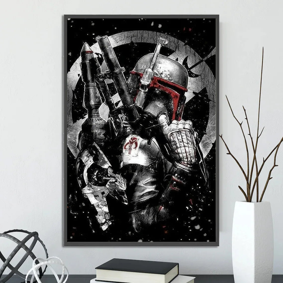 Star Wars Mandalorian Self-adhesive Poster Figures Home Decoration Painting Wall Art Computer Room Decor Kid Gift Yoda Wallpaper