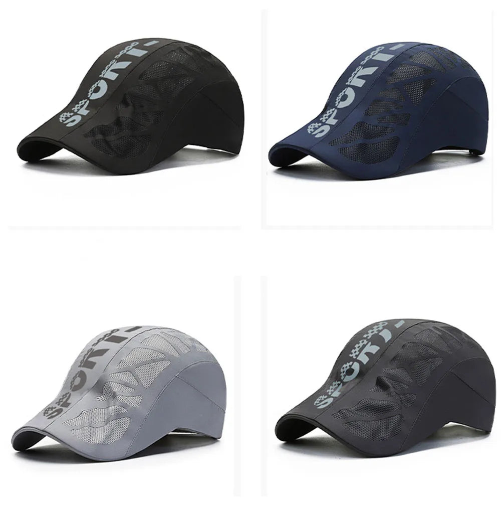 Men Visors Summer Quick Drying Waterproof Snapback Peaked Cap Women Sun Hat Letter Printing Kpop Fashion Breathable Adjustable