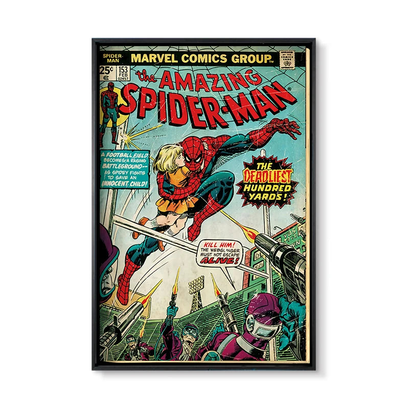 Marvel Super Hero Decorative Painting Anime Spider Man Art Poster Retro American Film Mural Home Childrens Room Wall Decor Print