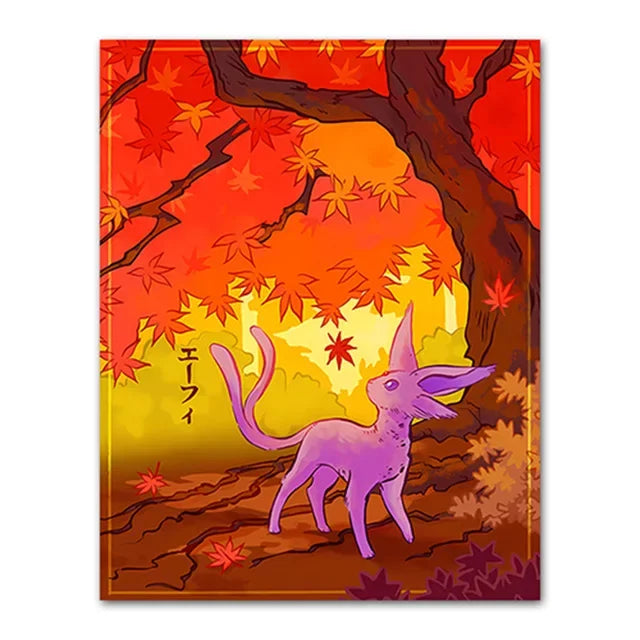 Pokemon Peripherals Posters Pikachu Rayquaza Gyarados Charizard Anime Action Figures Canvas Painting Wall Decoration Poster Toys