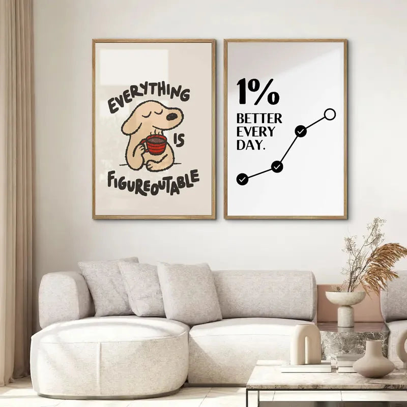 1pc Inspirational Quote Poster Wall Art Motivational Message Unique Gift Idea Poster Minimalistic Home Office Decor