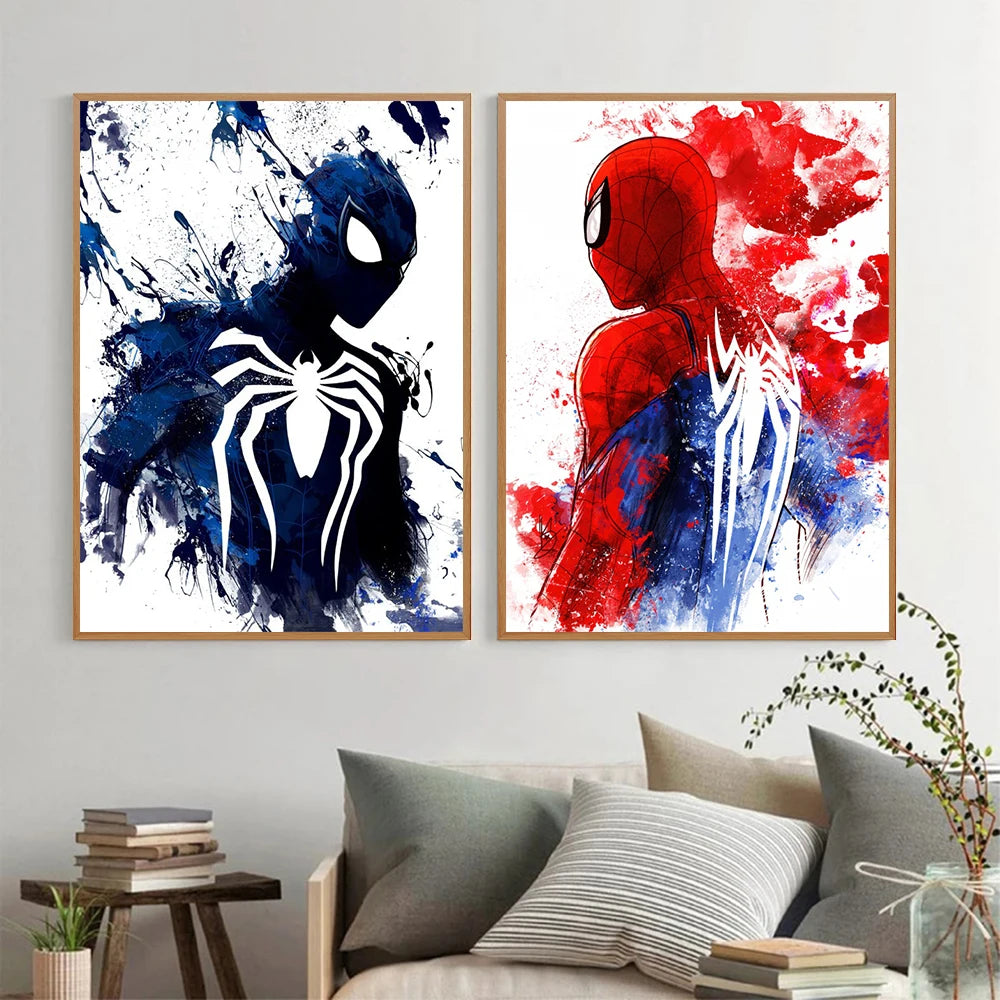 MINISO Marvel Movie Watercolor SpiderMan Superhero Canvas Posters Modern Home Wall Art Painting Print Picture Room Decor Murals
