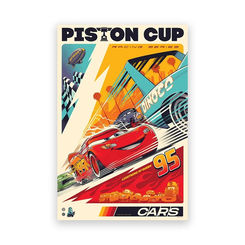 Cartoon Car Movie Art Prints Cars Animation Canvas Painting Lightning McQueen Poster For Boys Room Wall Pictures Decor