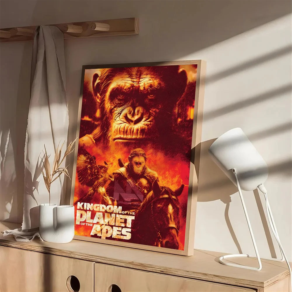 1PC Cool Movie Kingdom Of The Planet Of The Apes Poster Self-adhesive Postera Painting Print Aesthetic Pictures Home Room Decor