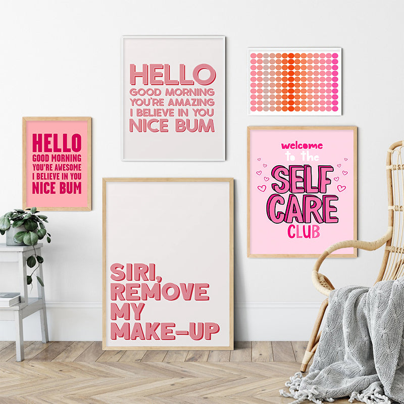 Funny Quote Art Poster Pink Makeup Prints Bedroom Home Decor Modern Inspirational Girl Power Dot Self Care Wall Canvas Painting