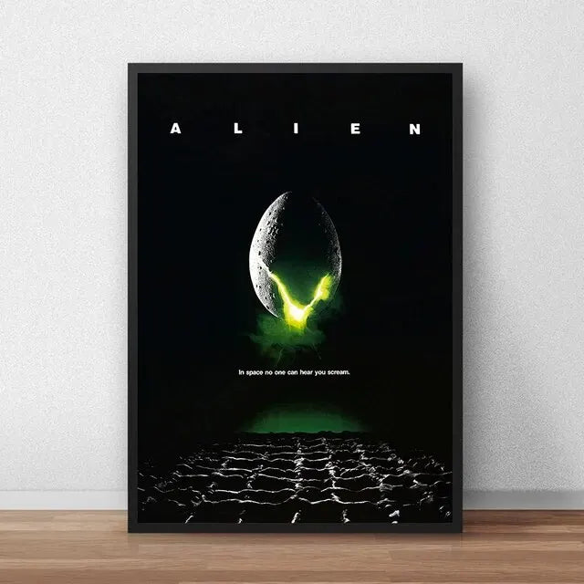 Classic Sci-Fi Alien Movie Poster, Retro Style Canvas Painting, Astronaut Space Print, Ideal Wall Art for Home Room Decoration