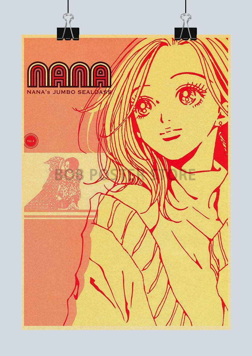 Japan Anime NANA Posters Retro Kraft Paper Sticker Poster 2021 Arrivals Bar Cafe Decor Nostalgia Gift Funny Prints Wall Painting