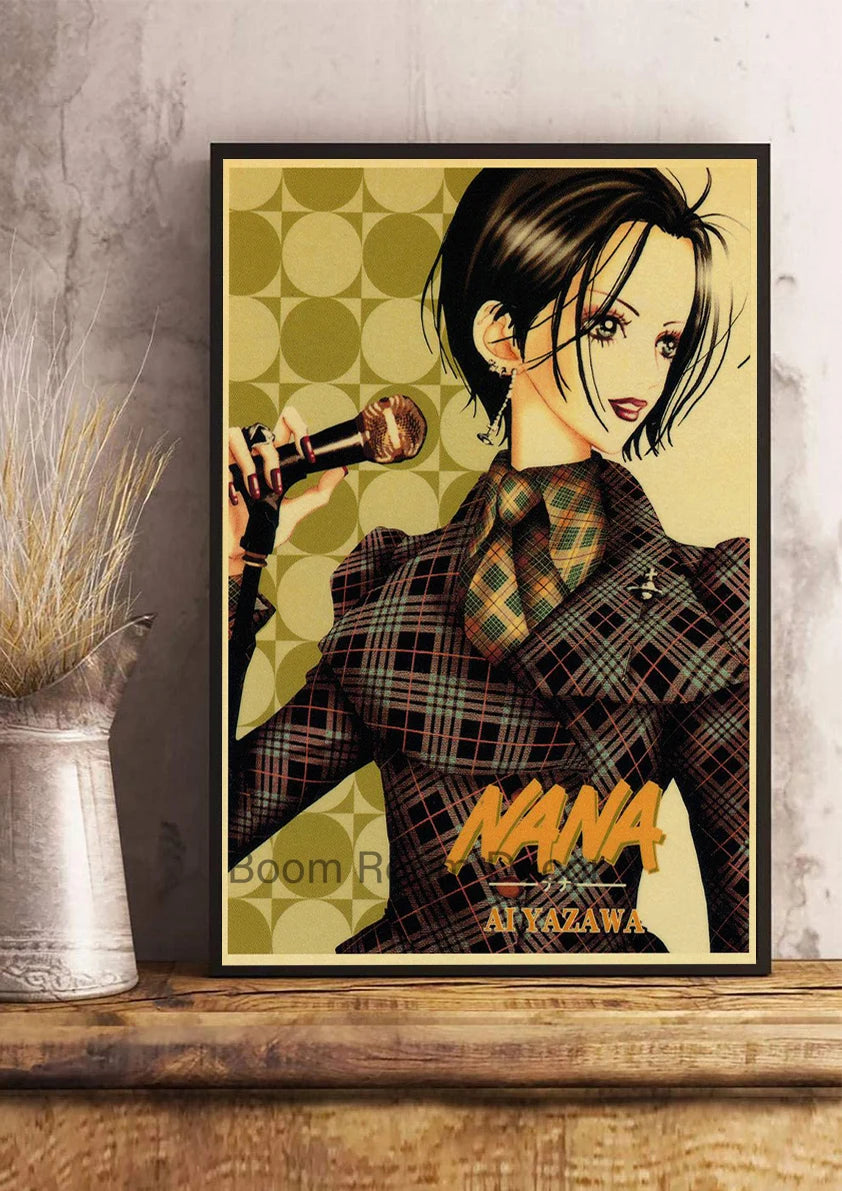 Hot Anime Posters NANA Retro Kraft Paper Sticker Poste 2021 Arrivals Bar Cafe Decor Nostalgia Gift Funny Prints Wall Paintings