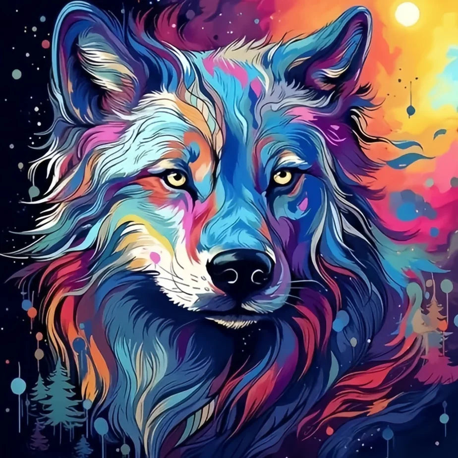 Handpainted Oil Painting Animal Cat Unframe Adult Painting by Numbers Dog Lion Acrylic Paint Wolf Home Living Room Art Craft