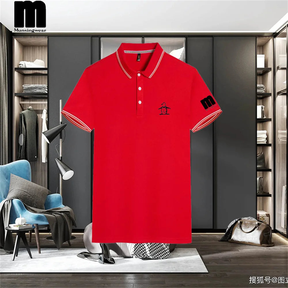 Summer Men's Polo Shirt Short Sleeve Collar Button T-shirt Men's Casual Fashion Street Wear Lightweight Jogging Top